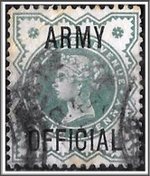 1900 QV SG O42 ½d Blue-green Army Official Used - Oblitérés