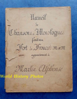 Cahier De Chansons Début XXe écrit Au Fort De FROUARD - Soldat Alphonse MARLIN - Chanson Patriotique Musique Militaire - Documenti