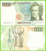 ITALY 5000 LIRE 1985/1996  P-111c  UNC - 5.000 Lire