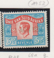 Zuid-Afrika Fiskale Zegel(revenue) Cat. J Barefoot: Revenue JAAR 1952 Nr 68a Taalfout/Language Afrikaans/Engels - Altri & Non Classificati