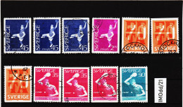 IMOdd/21 SCHWEDEN 1967 Michl 568/73 + 578/79 Gestempelt / Entwertet  ZÄHNUNG Und STEMPEL SIEHE ABBILDUNG - Used Stamps