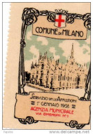 1908 ETICHETTE COMUNE DI MILANO SERVIZIO AFFISSIONI - Timbres Pour Envel. Publicitaires (BLP)