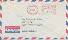 Hong Kong Air Mail Cover With Meter Cancel Victoria 18-4-1969 Sent To Denmark - Covers & Documents