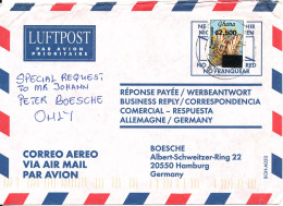 Ghana Air Mail Cover Sent To Germany 22-9-2002 Single Franked Overprinted Stamp - Ghana (1957-...)