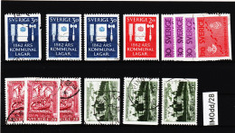 IMOdd/28 SCHWEDEN 1962 Michl 487/88 + 495/96  Gestempelt / Entwertet  ZÄHNUNG Und STEMPEL SIEHE ABBILDUNG - Oblitérés