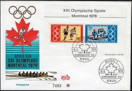 Allemagne 1976 Y&T BF 11 Sur FDC. Jeux Olympiques De Montréal, Hockey Sur Gazon Et Aviron - Rasenhockey