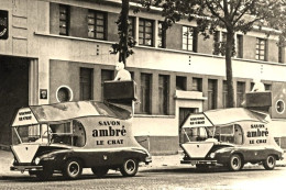 Renault Camion De Publicité Pour SAVON AMBRÉ Le Chat Sur Le Tour De France 1955 -  15x10cms  PHOTO - Trucks, Vans &  Lorries