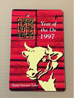 Singapore SMRT TransitLink Metro Train Subway Ticket Card, 1997 Zodiac Year Of The Ox, Set Of 1 Used Card - Singapur