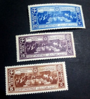 EGYPT 1936, Complete SET Of The Yt 184/86 ANGLO-EGYPTION TREATY, Original Gum, , MNH, The Blue One Is MLH - Ungebraucht