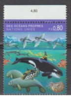 NATIOS-UNIES (GENEVE) - Faune - Cétacées, Poissons, Dugong - Prévention De L'environnement Marin "Océans Propres" - Unused Stamps