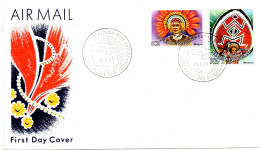 Papua New Guinea, FDC, 1977, Michel 319 - 320, Masks - Papouasie-Nouvelle-Guinée