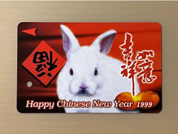 Singapore SMRT TransitLink Metro Train Subway Ticket Card, 1999 Zodiac Year Of The Rabbit, Set Of 1 Used Card - Singapur