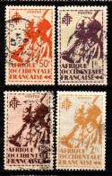 AOF - 1944 -  Tirailleur Sénégalais & Cavalier Maure  - N° 7/11/13/14 - Oblit - Used - Usati