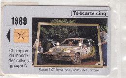 TELECARTE CINQ 1989  CHAMPION DU MONDE DES RALLYES /NSB (dil40) - 5 Units