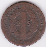 2 Sols François 1792 Q Perpignan L’An 4 , Louis XVI , En Cuivre - 1791-1792 Franse Grondwet