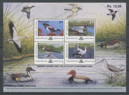 INDE 2000 Bloc N° 9 ** Neuf MNH Luxe Flore Faune Oiseaux Birds Roselin Sarcelle Cigogne Expo Indepex Asiana à Calcutta - Blocks & Sheetlets