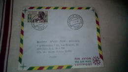 Timbre Congo-Brazzaville  Poste Aérienne Enveloppe  Ayant Voyagée Brazzaville - Poto - Poto / Toulouse 1963 - Oblitérés