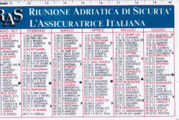 Calendarietto - Ras - L'assicurazione Italiana - Anno 1977 - Petit Format : 1971-80