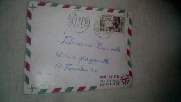 Timbre Congo-Brazzaville  Poste Aérienne Enveloppe  Ayant Voyagée Louete ( Congo) / Toulouse 1965 - Used