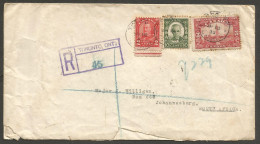 1932 Registered Cover 15c Arch/Cartier/Confed CDS Toronto Ontario To South Africa - Postgeschichte