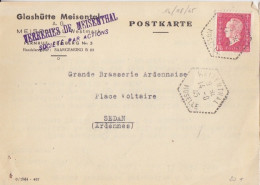 CP-Lettre (Glashütte Meisental) Obl. Meisenthal Le 14/8/45 Sur 1f50 Dulac Rose N° 691 (Tarif Du 1/3/45) - 1944-45 Maríanne De Dulac