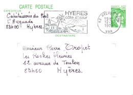 (RECTO / VERSO) CARTE ENTIER POSTAL - HYERES LE 12/02/1979 - Pseudo-officiële  Postwaardestukken