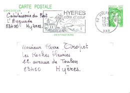 (RECTO / VERSO) CARTE ENTIER POSTAL - HYERES LE 12/02/1979 - Official Stationery