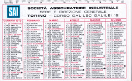 Calendarietto - Sai - Società Assicuratrice Industriale - Torno - Anno 1979 - Petit Format : 1971-80