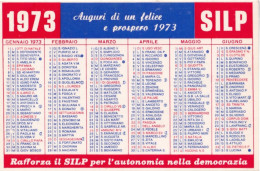 Calendarietto - Silp - Cisl - Anno 1973 - Formato Piccolo : 1971-80