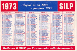 Calendarietto - Silp - Cisl - Anno 1973 - Petit Format : 1971-80