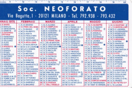 Calendarietto - Soc. Neoforato - Milano - Anno 1975 - Tamaño Pequeño : 1971-80