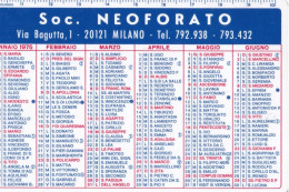 Calendarietto - Soc. Neoforato - Milano - Anno 1975 - Petit Format : 1971-80