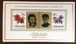 Aitutaki 1973 Royal Wedding Minisheet MNH - Aitutaki