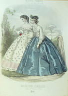 Gravure De Mode Musée Des Familles 1863 N°09 - Prenten & Gravure