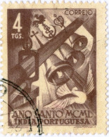 INDIA PORTOGHESE, PORTUGUESE INDIA, ANNO SANTO, 1951, FRANCOBOLLI USATI Scottn:PT-IN 503, Yt:PT-IN 430 - Inde Portugaise