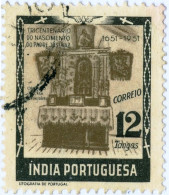 INDIA PORTOGHESE, PORTUGUESE INDIA, ANNIVERSARIO JOSE VAZ,  1951, FRANCOBOLLI USATI Scott:PT-IN 515, Yt:PT-IN 444 - Inde Portugaise