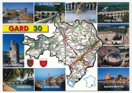 CPM - GARD - Carte Du Département Du Gard Et Petites Photos De Sites - Andere & Zonder Classificatie