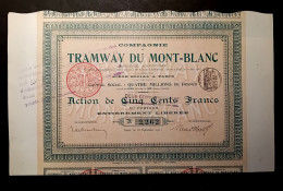 TRAMWAYS DU MONT-BLANC  - ACTION DE 500 FRANCS 1905 - Trasporti