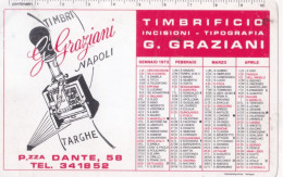 Calendarietto - Timbrificio - Incisioni - Tipografia - G.grazani - Napoli - Anno 1972 - Petit Format : 1971-80