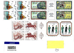 ITALIA ITALY - 2024 Posta1 Con 14 Francobolli In £. (quartina1992 Colombo, Coppia 1976 Carpaccio 1985 Lavoro ... )-17300 - 2021-...: Poststempel