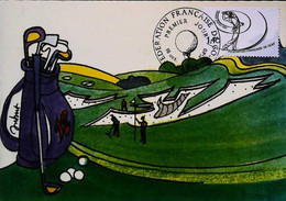 ► Fédération Française De Golf  - Illustration Green  (Paris 1980)  Carte Maximmum Card - Golf