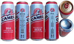 1 Can Camel Premium 500ml Vietnam Beer Design Found Jan 2024 EMPTY Open Small Holes Bottom - Cans
