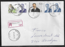 Belgium. Stamps Mi. 2732, Mi. 2841, 2628, 2509 On Registered Letter Sent From Middelkerke On 27.11.1999 For Wevelgem - Storia Postale