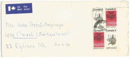 Canada Pacific Coast Indians Block4 Simple Franking AirmailCV Pr.George BC 30may1974 X Suisse - Briefe U. Dokumente