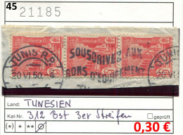 Tunesien 1945 - Tunisie 1945 - Michel 312 Bst Mit 3 Stück - Oo Oblit. Used Gebruikt - Oblitérés