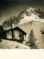 Photo  Chalet Et Montagne Au Dessus De Chamonix, Années 50,format 18/24 - Orte