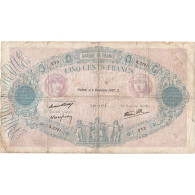 France, 500 Francs, Bleu Et Rose, 1937, N.2721, B, Fayette:31.4, KM:88b - 500 F 1888-1940 ''Bleu Et Rose''