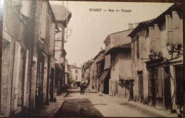 Cpa 24 EYMET Rue Du Temple, Animée, éd Guionie, Non écrite - Eymet