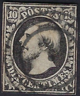 Luxembourg - Luxemburg - Timbre - 1852  Guillaume   °   Cachet   3 Cercles   Noir Foncé    Michel 1 - 1852 William III