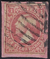 Luxembourg - Luxemburg - Timbre - 1852  Guillaume   °   Cachet   Barres   Rouge Sanguin   Sur Papier  Michel 2 - 1852 Guillermo III